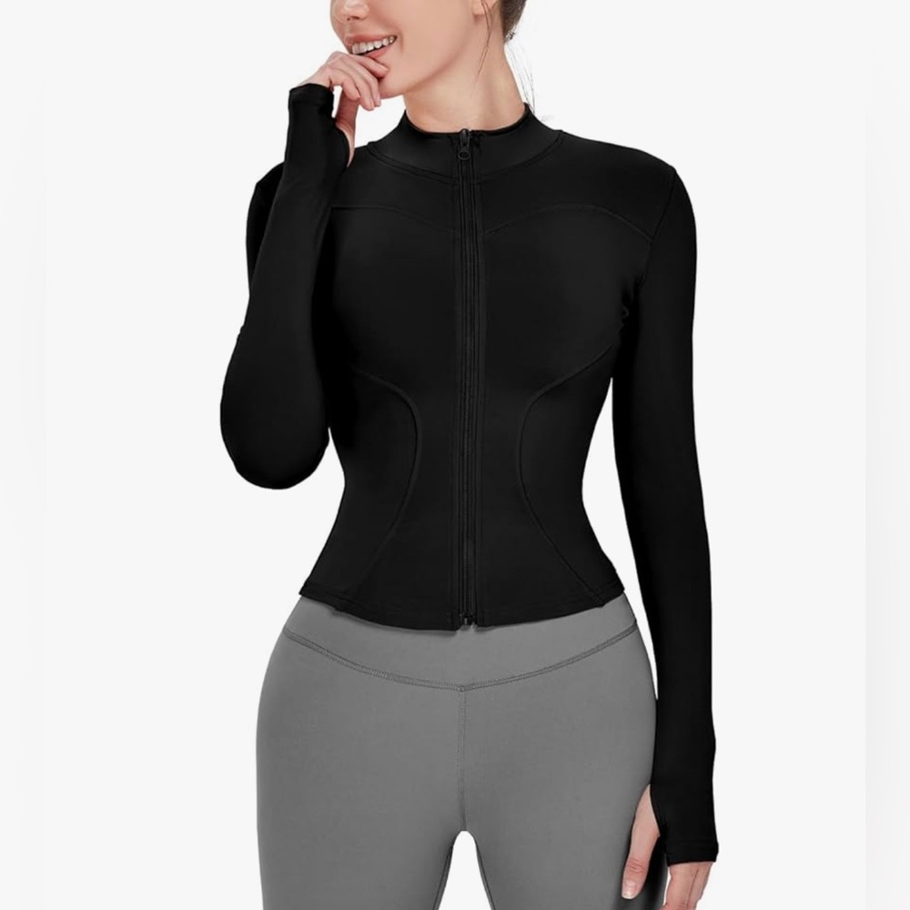Locachy Women's Lightweight Stretchy Workout Full Zip Running Track Jacket